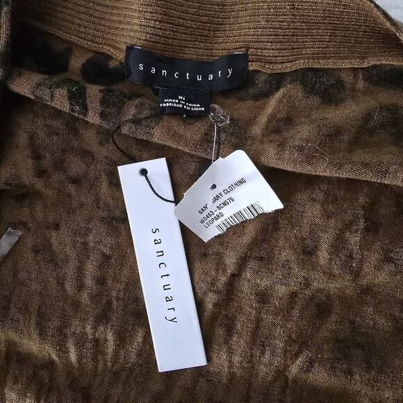 Sanctuary Lenox Leopard Animal Print Open Duster Long Cardigan Size Women’s‎ XL - Picture 7 of 9